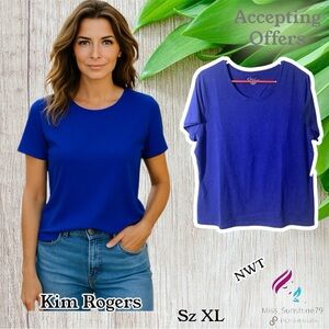 Kim Rogers NEW - Sz XL - Royal Blue casual Tee - goes to everything